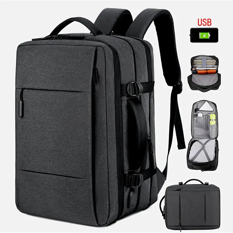 New Men Casual Laptop Backpack, Large Black Travel Backpack Fit 16 Inch Laptop Backpack